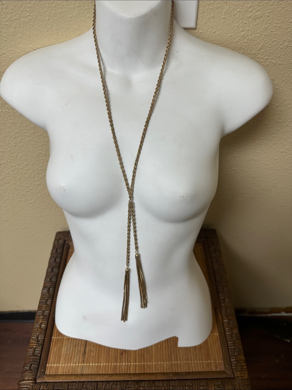 Guess by Marciano Long Gold-Tone Braided Chain Necklace with Tassel